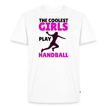 Handball handball féminin handball femmes filles - T-shirt Premium bio Homme - blanc - Devant - Nico (187cm)