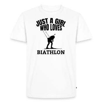 Biathlon fille biathlète sports d’hiver cadeau - T-shirt Premium bio Homme - blanc - Devant - Nico (187cm)