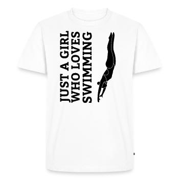 Natation nageuses femme fille nageuse - T-shirt Premium bio Homme - blanc - Devant - Nico (187cm)