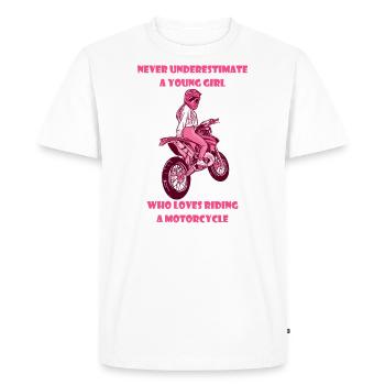 Moto femmes mobylette fille mobylette cadeau vélo - T-shirt Premium bio Homme - blanc - Devant - Nico (187cm)