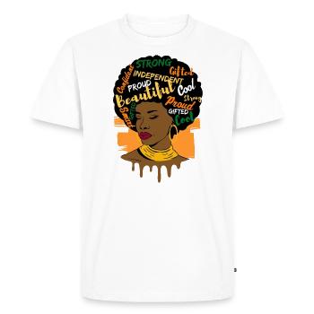 African Woman Afro Queen Africa Ladies Gift - Men's Premium Organic T-Shirt - white - Front - Nico (187cm)