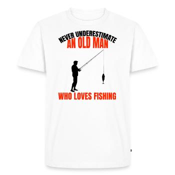 Pêche poissons grand-père pêche retraités papa hameçon - T-shirt Premium bio Homme - blanc - Devant - Nico (187cm)