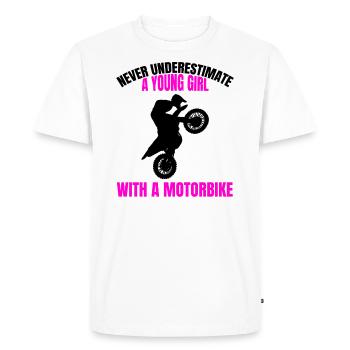 Moto femmes mobylette fille mobylette cadeau vélo - T-shirt Premium bio Homme - blanc - Devant - Nico (187cm)