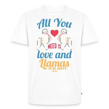 Ally You Need Is Love And Llamas - T-shirt Premium bio Homme - blanc - Devant - Nico (187cm)