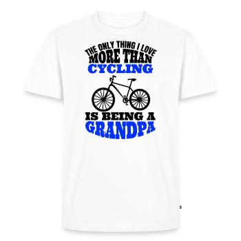 Bike Grandpa Cycling Bike Tour Grandfather Cycling - Men's Premium Organic T-Shirt - white - Front - Nico (187cm)