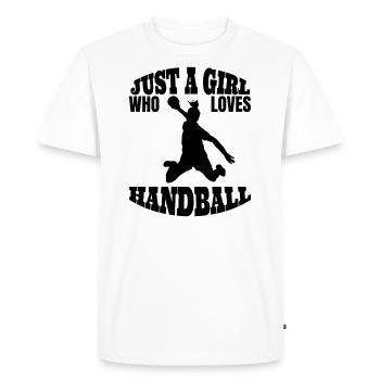 Handball handball féminin handball filles femmes - T-shirt Premium bio Homme - blanc - Devant - Nico (187cm)