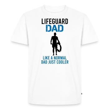 Lifeguard Papa Father Gift Lifeguard - Men's Premium Organic T-Shirt - white - Front - Nico (187cm)