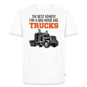 Camion Camion Camion Camion Slogan Cadeau - T-shirt Premium bio Homme - blanc - Devant - Nico (187cm)