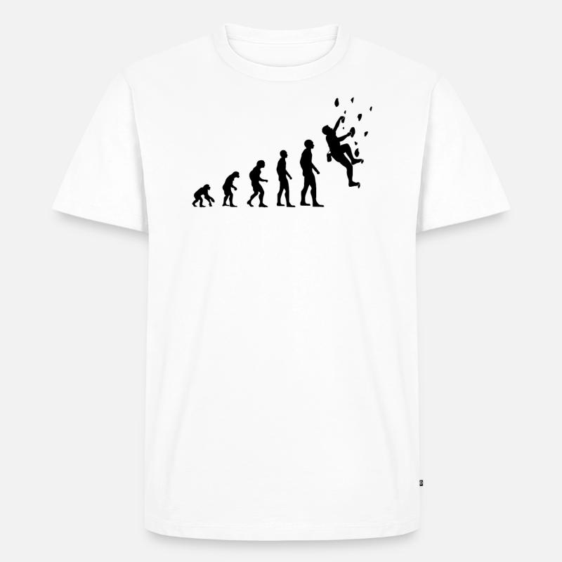 Kletterer Evolution Kletterwand Kletterhalle - Männer Premium Bio T-Shirt - Weiß
