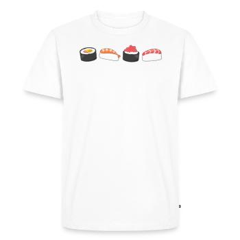 Sushi Maki Nigiri Japon Plat de poisson Cadeau - T-shirt Premium bio Homme - blanc - Devant - Nico (187cm)