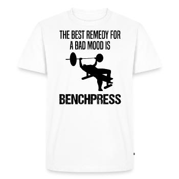 Bodybuilder Force Sports Bench Press Dire Cadeau - T-shirt Premium bio Homme - blanc - Devant - Nico (187cm)