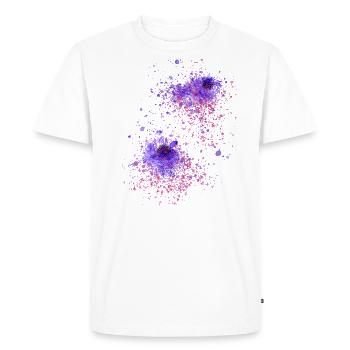 fleur, floral, graffiti, peinture, aquarelle, abstrait - T-shirt Premium bio Homme - blanc - Devant - Nico (187cm)