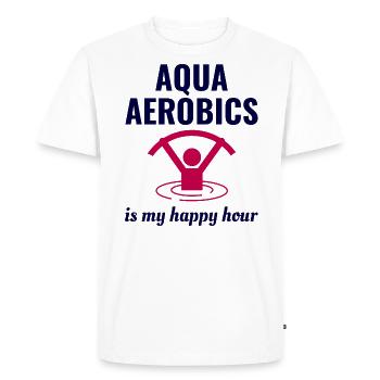 Aquagym Fitness aquatique Aqua Exercice - T-shirt Premium bio Homme - blanc - Devant - Nico (187cm)