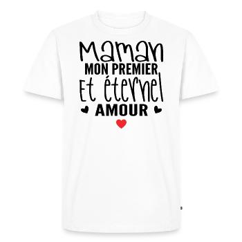 éternel amour cadeau maman - T-shirt Premium bio Homme - blanc - Devant - Nico (187cm)