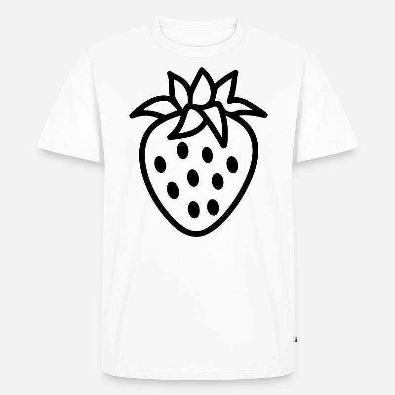 Erdbeere - Männer Premium Bio T-Shirt - Weiß
