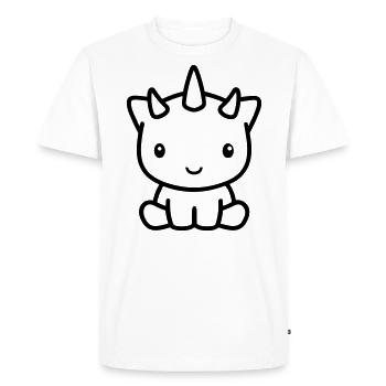 tricératops - T-shirt Premium bio Homme - blanc - Devant - Nico (187cm)