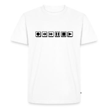 Boutons de joueur - T-shirt Premium bio Homme - blanc - Devant - Nico (187cm)