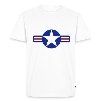 usa army - Men's Premium Organic T-Shirt - white - Front - Nico (187cm)