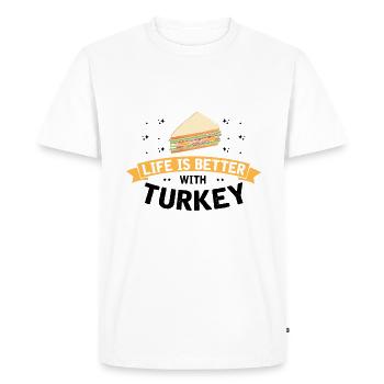Food Love Sandwich Baguette Ketchup - T-shirt Premium bio Homme - blanc - Devant - Nico (187cm)