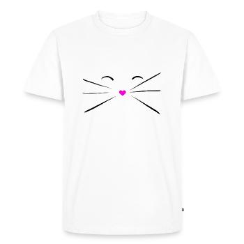 Contenu chat avec nez en forme de cœur - rose - T-shirt Premium bio Homme - blanc - Devant - Nico (187cm)