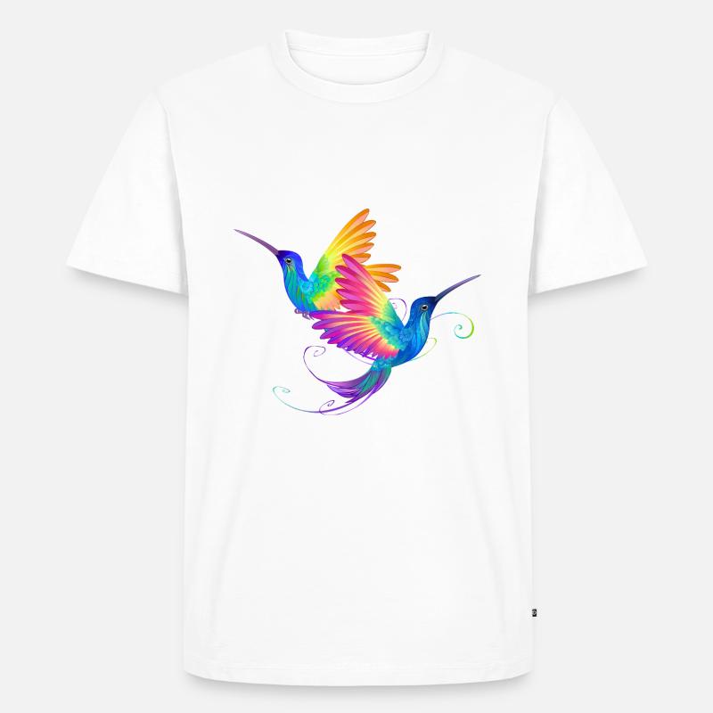 Rainbow bird pride - Männer Premium Bio T-Shirt - Weiß