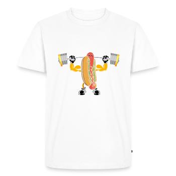 Musculation Hot Dog Fitness Workout Gym - T-shirt Premium bio Homme - blanc - Devant - Nico (187cm)