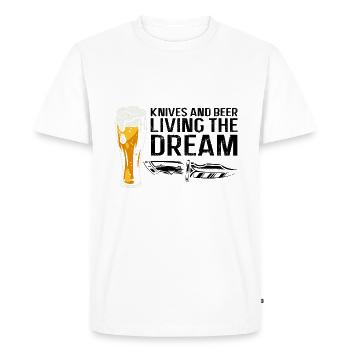 Father and Messerasmmler Messerfan Papa Design - Men's Premium Organic T-Shirt - white - Front - Nico (187cm)