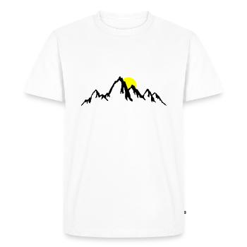 Montagnes, montagnes et soleil - T-shirt Premium bio Homme - blanc - Devant - Nico (187cm)
