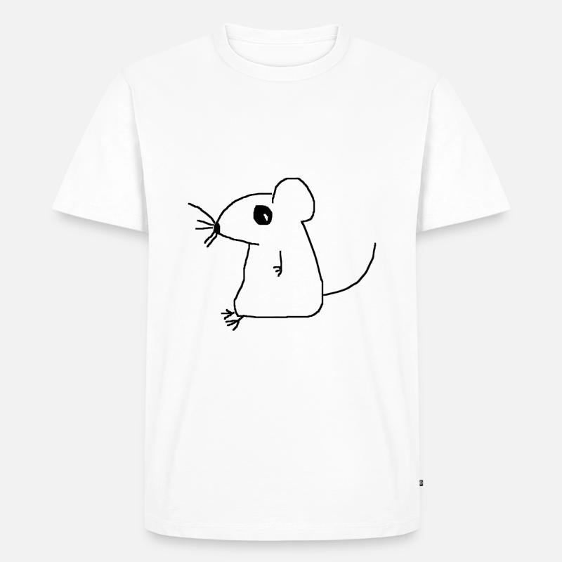 Maus - Männer Premium Bio T-Shirt - Weiß