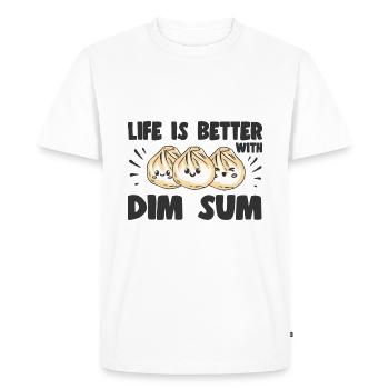 Bao Bun Drôle La vie est meilleure avec les Dim Sum Asiatiques - T-shirt Premium bio Homme - blanc - Devant - Nico (187cm)