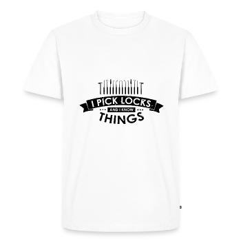 Lockpicking Lock Picking Unlock Service Designs - Men's Premium Organic T-Shirt - white - Front - Nico (187cm)