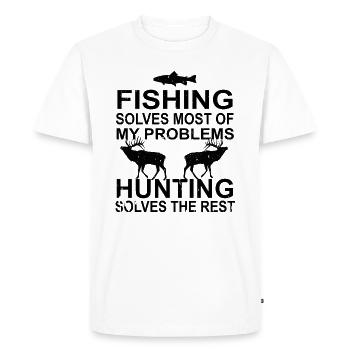 Fishing & Hunting Shirt gifts for hunters who like to - Men's Premium Organic T-Shirt - white - Front - Nico (187cm)