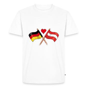 I love Austria Germany Flag Flag Heart - Men's Premium Organic T-Shirt - white - Front - Nico (187cm)