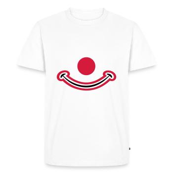 Visage de clown au nez rouge. Visage de clown - T-shirt Premium bio Homme - blanc - Devant - Nico (187cm)