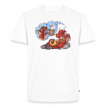Sheep Count - Cute Dragon Sleeping - Men's Premium Organic T-Shirt - white - Front - Nico (187cm)