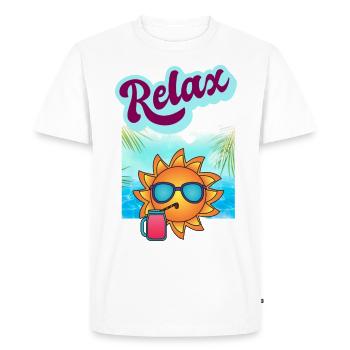 DETENTE RELAXATION - T-shirt Premium bio Homme - blanc - Devant - Nico (187cm)
