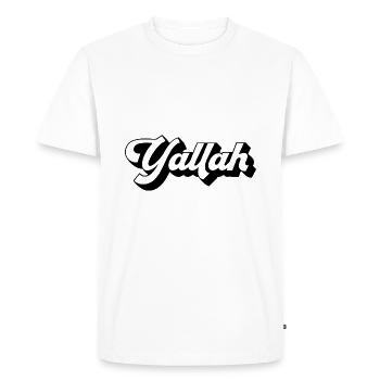 Yallah Arabe | Les cadeaux arabes de Yallah Habibi - T-shirt Premium bio Homme - blanc - Devant - Nico (187cm)