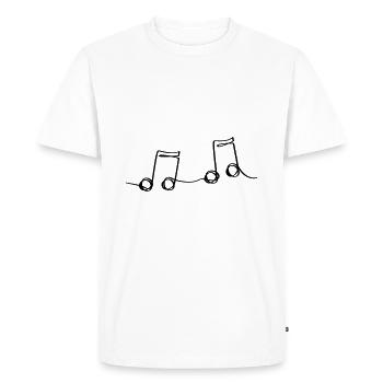 Musical sheet music notes pattern. Music - Men's Premium Organic T-Shirt - white - Front - Nico (187cm)