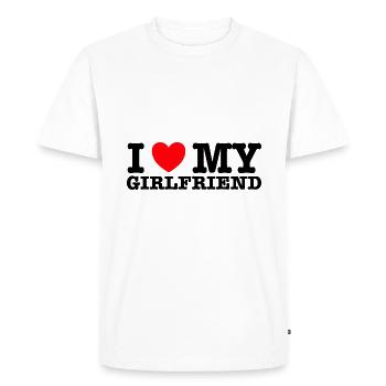 I Love My Girlfriend - Men's Premium Organic T-Shirt - white - Front - Nico (187cm)