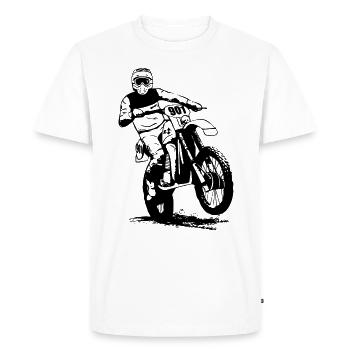 Enduro - T-shirt Premium bio Homme - blanc - Devant - Nico (187cm)
