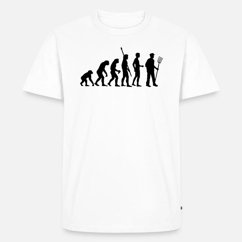 evolution_bauer_b - Männer Premium Bio T-Shirt - Weiß
