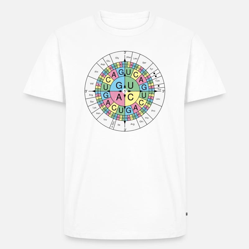 Biochemie RNA Codon Code Sonne Grunge Look - Männer Premium Bio T-Shirt - Weiß