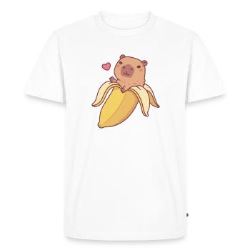 Cute Capybara In Banana Funny - Men's Premium Organic T-Shirt - white - Front - Nico (187cm)