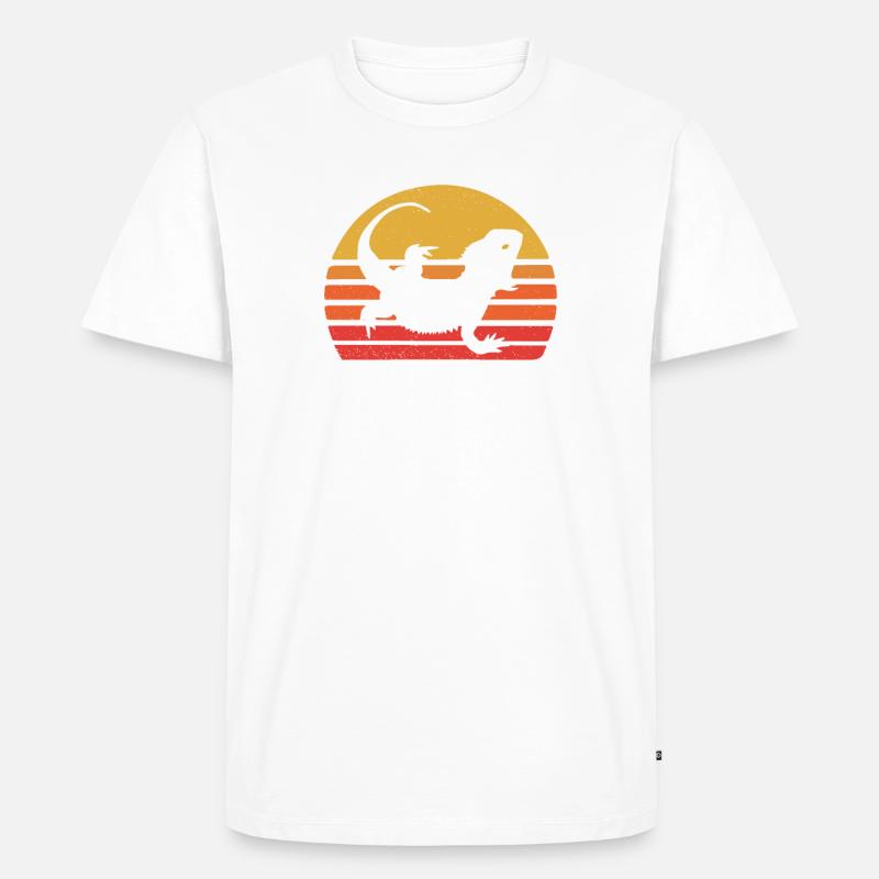 Bartdrache - Männer Premium Bio T-Shirt - Weiß
