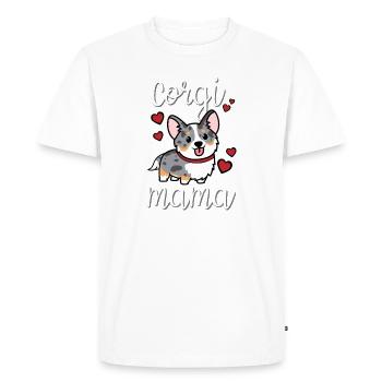 Merle Corgi bleu - T-shirt Premium bio Homme - blanc - Devant - Nico (187cm)