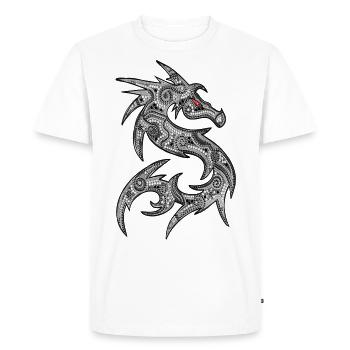FANTASY DRAGON - dot painting art 2 - T-shirt Premium bio Homme - blanc - Devant - Nico (187cm)