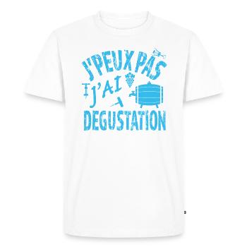 Je peux pas j'ai Dégustation - T-shirt Premium bio Homme - blanc - Devant - Nico (187cm)