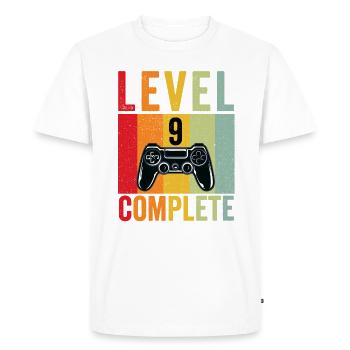 Level 9 Complete 9th Birthday Gamer Gaming - Men's Premium Organic T-Shirt - white - Front - Nico (187cm)
