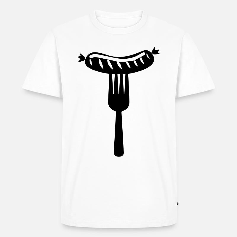 Bratwurst Fleisch icon - Männer Premium Bio T-Shirt - Weiß