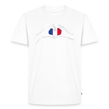 France Cœur - T-shirt Premium bio Homme - blanc - Devant - Nico (187cm)